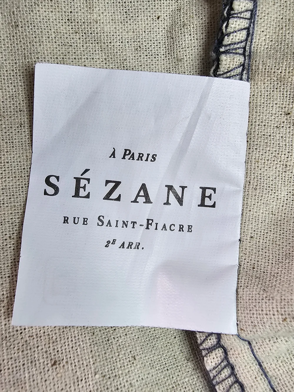 Sezane Navy Corduroy Tote Bag